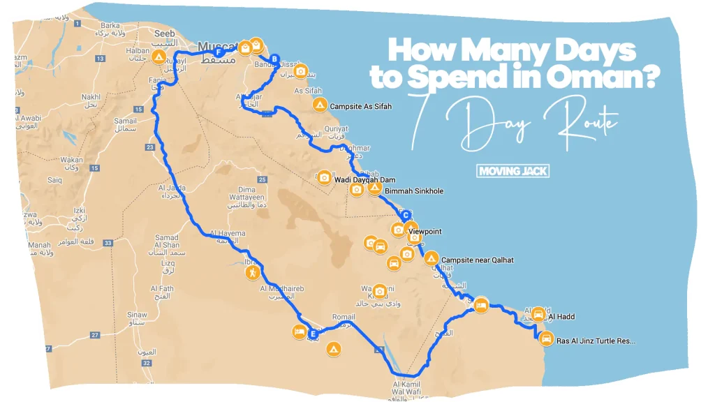 How many days in oman is enough? Complete guide (+4 best routes) 11 how many days to spend in oman 7 day routev2 copyright moving jack • how many days to spend in oman