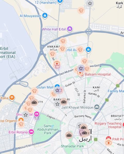 Iraqi Kurdistan Google Maps